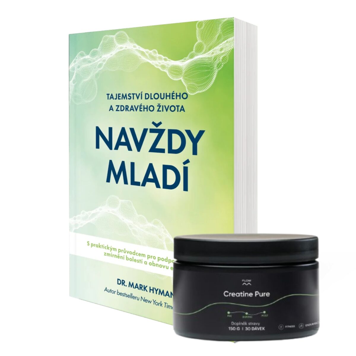 Balíček Dlouhověkosti: Kniha Navždy mladí + Kreatin Creapure® (Flow Nutrition) ZDARMA